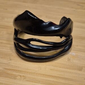 Black Coral Cuff Bracelet
